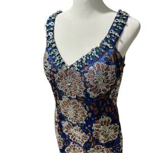 Black Label Blue, Brown, Silver Evening Gown, 12